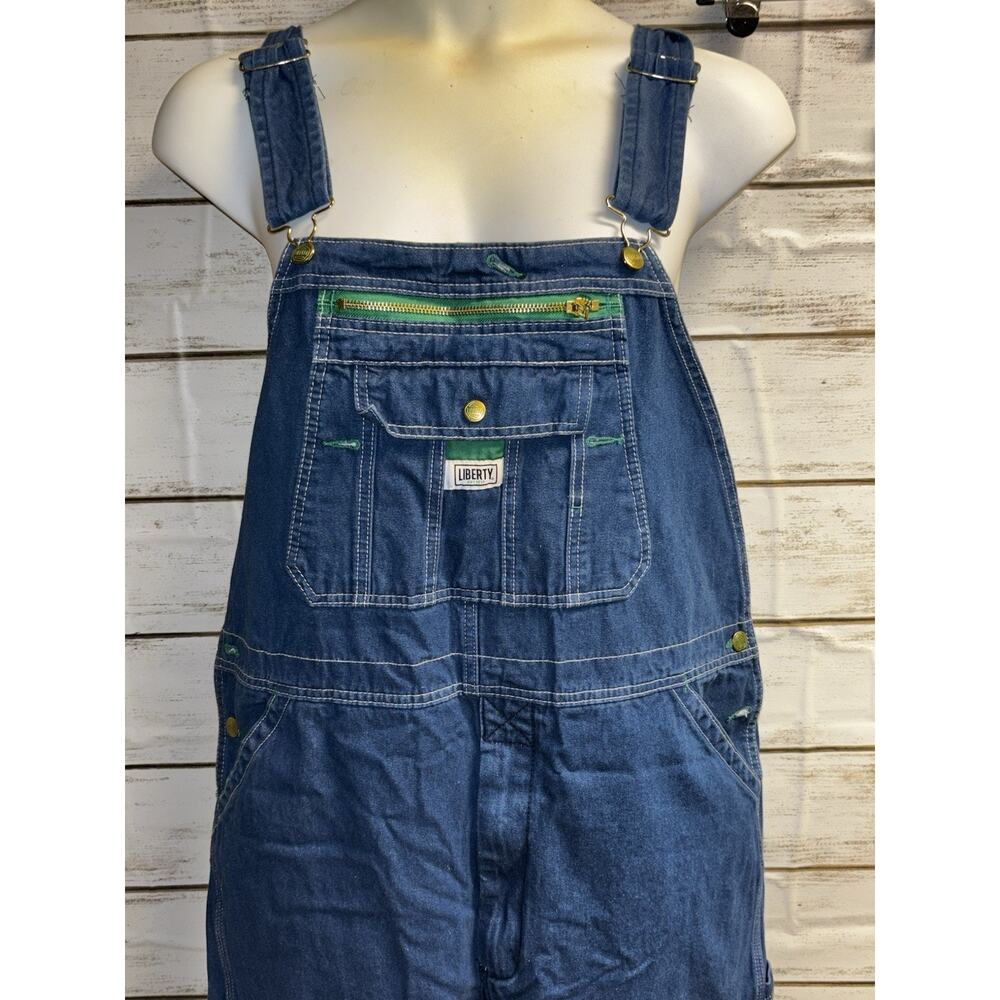 Liberty Overalls Unisex 38x32 Blue Carpenter Bibs Work Farm Trucker Workwear Y2K